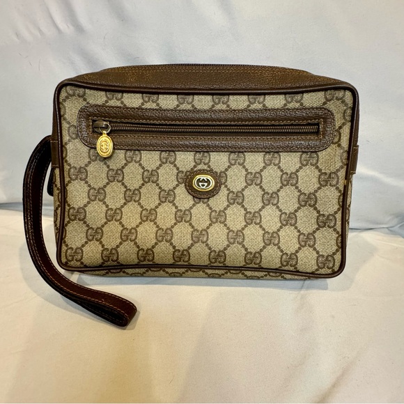 Rare Vintage Gucci GG Supreme Clutch Bag/Wristlet - Picture 1 of 13